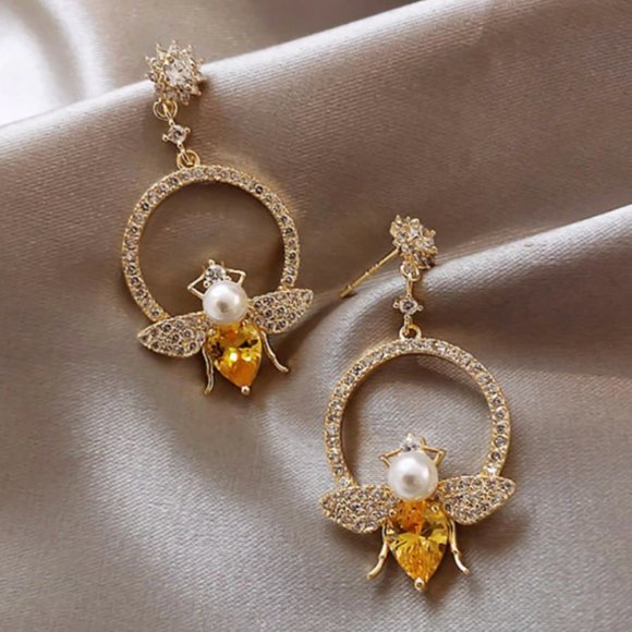 Anthropologie Jewelry - Gold Bee Hoops Earrings - Anthropologie